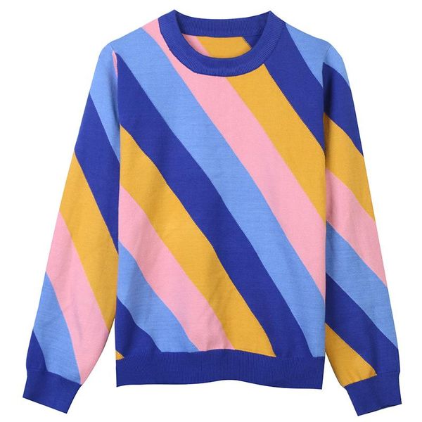 women's sweaters striped sweater women clothes 2021 korean fashion pullover jumpers long sleeve round neck, White;black
women's sweaters striped sweater women clothes 2021 korean fashion pullover jumpers long sleeve round neck, White;black