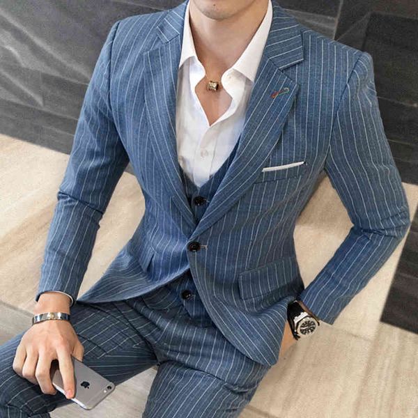 men's suits & blazers ( jackets + vest pants ) fashion boutique striped business casual three-piece groom wedding dress men kceg, White;black
men's suits & blazers ( jackets + vest pants ) fashion boutique striped business casual three-piece groom wedding dress men kceg, White;black