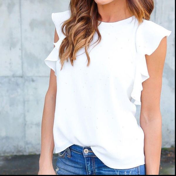 new women blouse 2021 summer one shoulder sleeveless ruffles shirts female casual blusas plus size elegant tee, White
new women blouse 2021 summer one shoulder sleeveless ruffles shirts female casual blusas plus size elegant tee, White