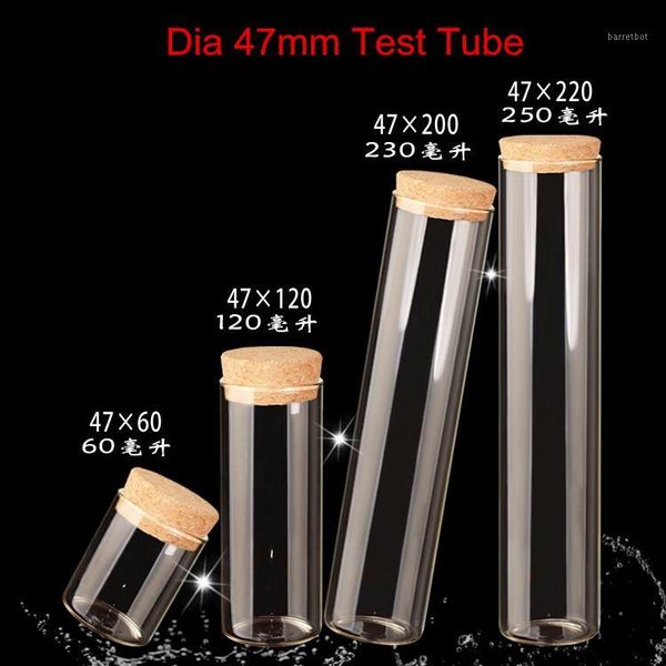 6 x dia 47mm large high borosilicate glass straight bottles cork test tubes wedding favours1
6 x dia 47mm large high borosilicate glass straight bottles cork test tubes wedding favours1