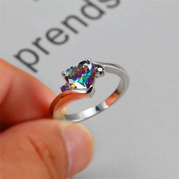 heart zircon rings for women wedding jewelry vintage fashion multicolor cz stone engagement promise ring bridal, Silver
heart zircon rings for women wedding jewelry vintage fashion multicolor cz stone engagement promise ring bridal, Silver
