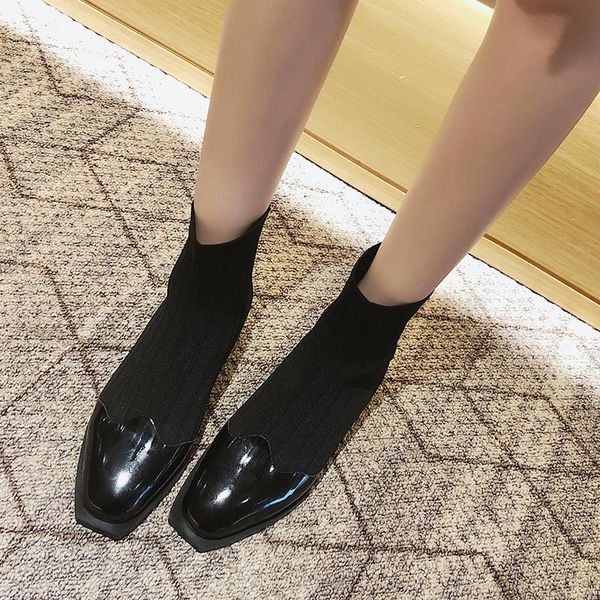 boots drop spring and autumn knitting women socks female ankle rubber flat shoes slip-on square toe, Black
boots drop spring and autumn knitting women socks female ankle rubber flat shoes slip-on square toe, Black