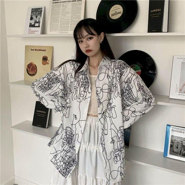women shirt simple striped blouse female long-sleeved harajuku fat sister 200 kg korean style loose large size autumn abstract, White
women shirt simple striped blouse female long-sleeved harajuku fat sister 200 kg korean style loose large size autumn abstract, White