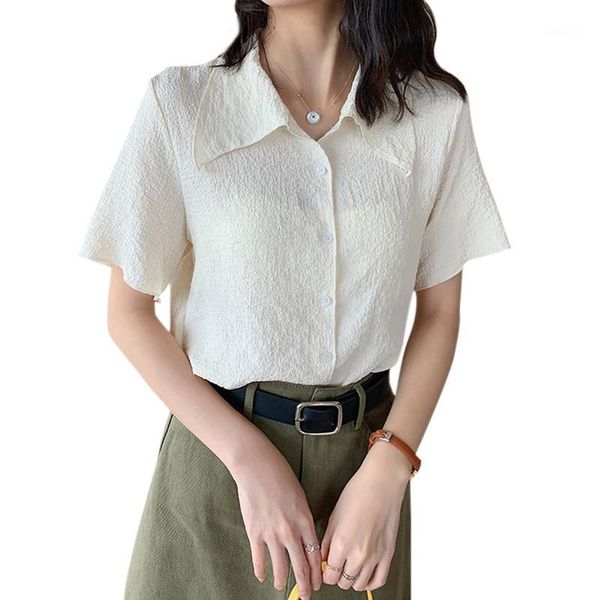 solid elegant women summer blouse 2020 turn-down collar button loose thin shirts short sleeve female harajuku fashion1, White
solid elegant women summer blouse 2020 turn-down collar button loose thin shirts short sleeve female harajuku fashion1, White