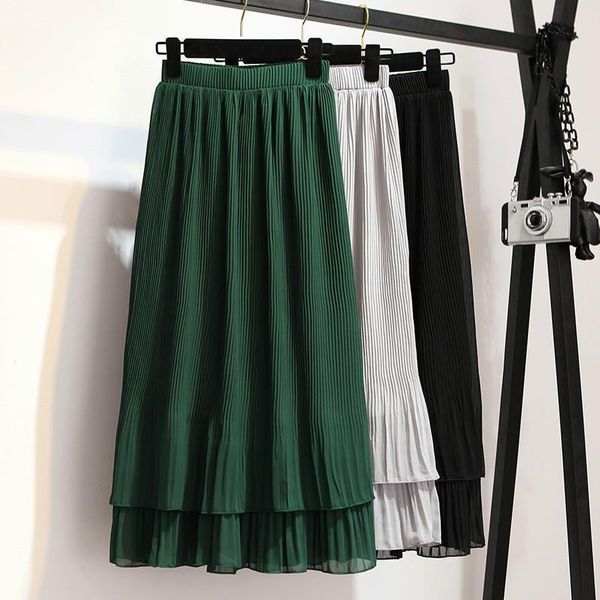 2020 new spring summer skirts women chiffon solid long skrits casual female elastic pleated high waist ruffles skirt, Black
2020 new spring summer skirts women chiffon solid long skrits casual female elastic pleated high waist ruffles skirt, Black