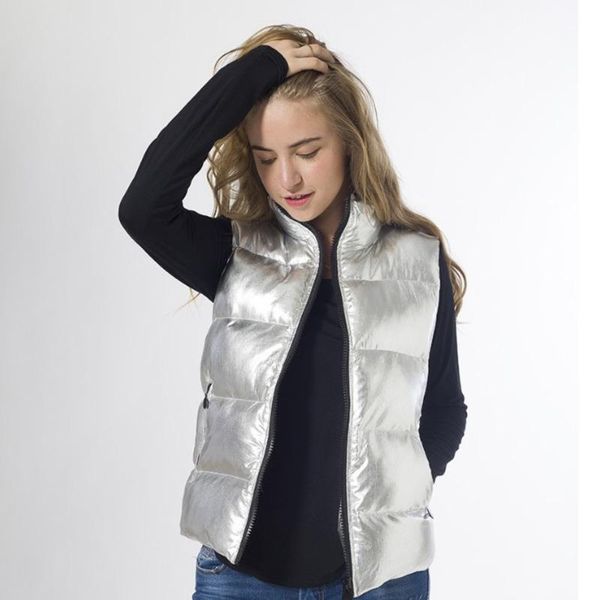 women's vests female laser metallic silver color vest women luxury shiny windbreaker sleeveless coat cotton padded outwear waistcoat a9, Black;white
women's vests female laser metallic silver color vest women luxury shiny windbreaker sleeveless coat cotton padded outwear waistcoat a9, Black;white