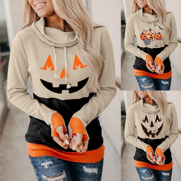 women leisure casual winter warm jumpers halloween pumpkin pattern printed stitching long-sleeve sweater, Black
women leisure casual winter warm jumpers halloween pumpkin pattern printed stitching long-sleeve sweater, Black