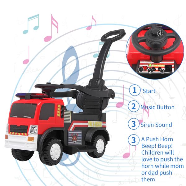 new kids ride on fire truck with music function and push handle child toy car gifts
new kids ride on fire truck with music function and push handle child toy car gifts