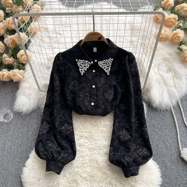 intage jacquard blouse women sweaters spring autumn elegant turn-down collar puff long sleeve single breasted shirt female loose new 2022, White;black
intage jacquard blouse women sweaters spring autumn elegant turn-down collar puff long sleeve single breasted shirt female loose new 2022, White;black