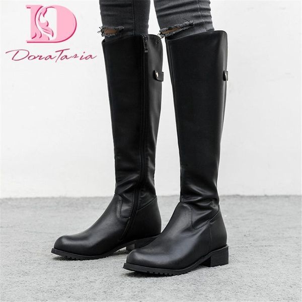 boots doratasia 2021 classic genuine leather autumn winter women shoes knee high riding cow skin boots1, Black
boots doratasia 2021 classic genuine leather autumn winter women shoes knee high riding cow skin boots1, Black