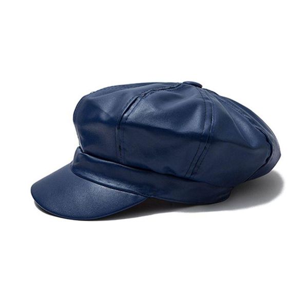 retro women ladies autumn winter beret hat pu leather british style flat octagonal cap adjustable female hat q1qa, Blue;gray
retro women ladies autumn winter beret hat pu leather british style flat octagonal cap adjustable female hat q1qa, Blue;gray