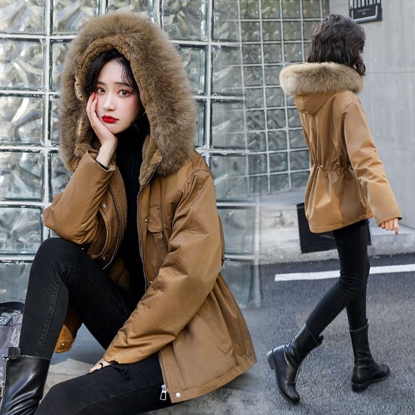 2021 New fashion short cotton parkas jackets women adjustable zipper waist fur collar thick winter coat warmhooded parka VRV4, Black
2021 New fashion short cotton parkas jackets women adjustable zipper waist fur collar thick winter coat warmhooded parka VRV4, Black