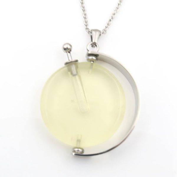 fyjs unique jewelry stainless steel natural amethysts stone perfume bottle round pendant lemon crystal necklace, Silver
fyjs unique jewelry stainless steel natural amethysts stone perfume bottle round pendant lemon crystal necklace, Silver