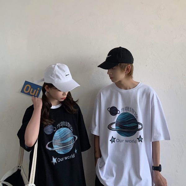 short sleeve t-shirt men's fashion 2020 net red loose couple summer clothing niche design qlz, White;black
short sleeve t-shirt men's fashion 2020 net red loose couple summer clothing niche design qlz, White;black
