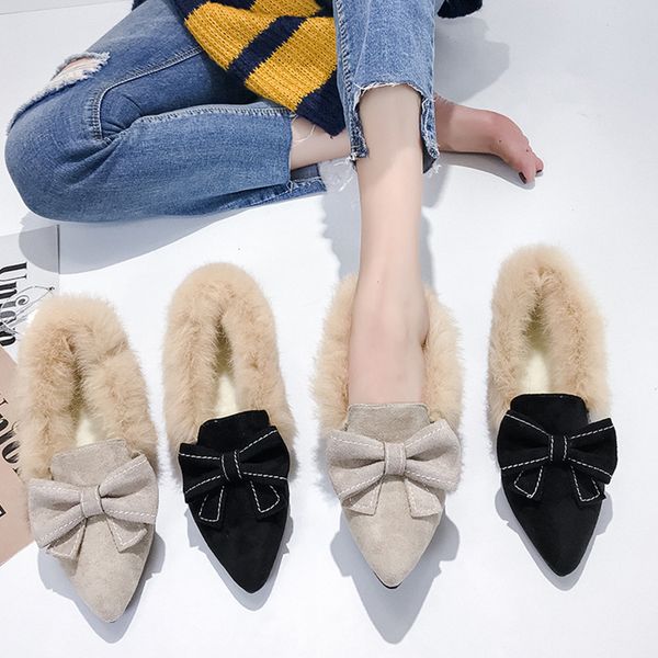 women shoes personality butterfly-knot lovely fur pumps pointed girl shoes convenient slip-no 2020 comfortable ladies shoes, Black
women shoes personality butterfly-knot lovely fur pumps pointed girl shoes convenient slip-no 2020 comfortable ladies shoes, Black