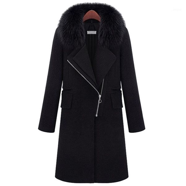 women woolen jackets winter new fashion big fur collor slim temperament long overcoats solid casual warm female coat black camel1
women woolen jackets winter new fashion big fur collor slim temperament long overcoats solid casual warm female coat black camel1