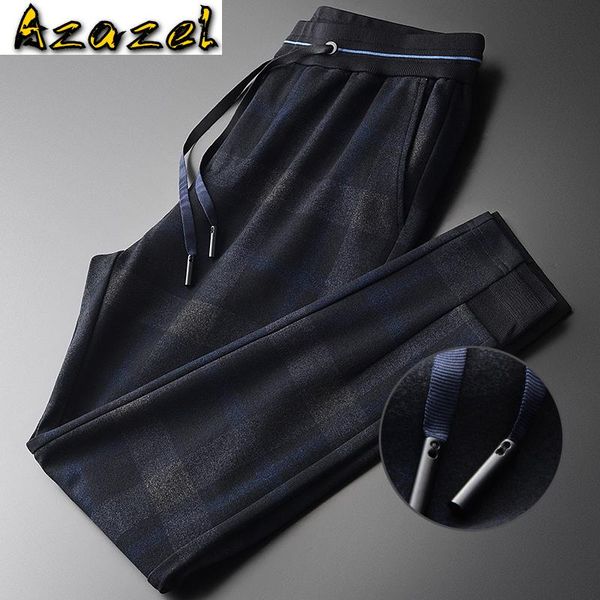 men's pants azazel yarn-dyed plaid mens luxury autumn combined fabric elastic waist men plus size 4xl slim fit sport man, Black
men's pants azazel yarn-dyed plaid mens luxury autumn combined fabric elastic waist men plus size 4xl slim fit sport man, Black