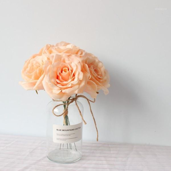 25cm rose champagne silk rose artificial flowers bouquet fake flowers for home wedding decoration indoor1
25cm rose champagne silk rose artificial flowers bouquet fake flowers for home wedding decoration indoor1