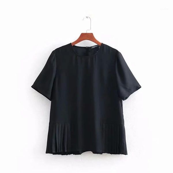 solid color pressed pleat splicing women shirt casual short sleeves blouse summer fashion loose feminina chemise s52931, White
solid color pressed pleat splicing women shirt casual short sleeves blouse summer fashion loose feminina chemise s52931, White