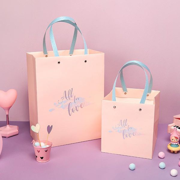 pink paper bag 16x16x18cm window sweet gift box with bag and lafite all for love birthday trumpet paper box business packing
pink paper bag 16x16x18cm window sweet gift box with bag and lafite all for love birthday trumpet paper box business packing