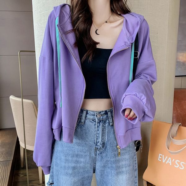 btvf1 short women's fashion 2020 coat hoodie hoodie new spring and autumn thin fried street cardigan hooded casual zipper coat ins hood, Black
btvf1 short women's fashion 2020 coat hoodie hoodie new spring and autumn thin fried street cardigan hooded casual zipper coat ins hood, Black