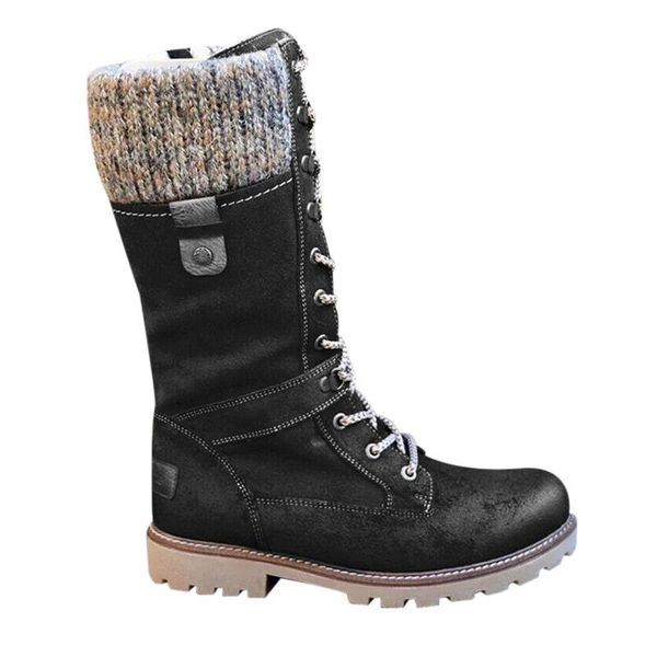 fashionable women's flat lace up mid calf boots ladies biker riding winter warm shoes comfortable, Black
fashionable women's flat lace up mid calf boots ladies biker riding winter warm shoes comfortable, Black