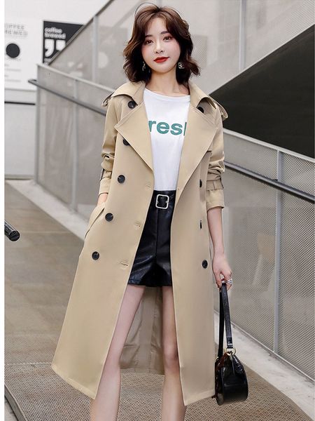 2021 new spring autumn released double lapel breasted classic oversize long trench with chic female belt jacket mujer coat 1eq7, Black;brown
2021 new spring autumn released double lapel breasted classic oversize long trench with chic female belt jacket mujer coat 1eq7, Black;brown