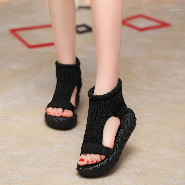 2020 summer new sandals fashion women knitting yarn casual slip-on olid wedges med (3cm-5cm) breathable gladiator1, Black
2020 summer new sandals fashion women knitting yarn casual slip-on olid wedges med (3cm-5cm) breathable gladiator1, Black