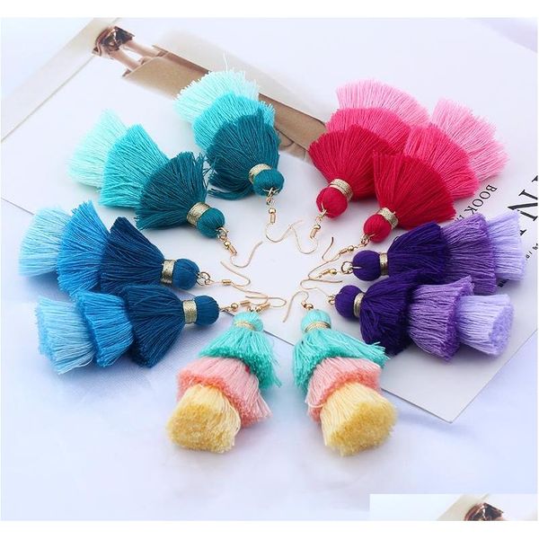 mulit color long tassel earrings for women statement jewelry 3 layered fringe drop earrings big fashion handma sqcflg beauty888, Silver
mulit color long tassel earrings for women statement jewelry 3 layered fringe drop earrings big fashion handma sqcflg beauty888, Silver