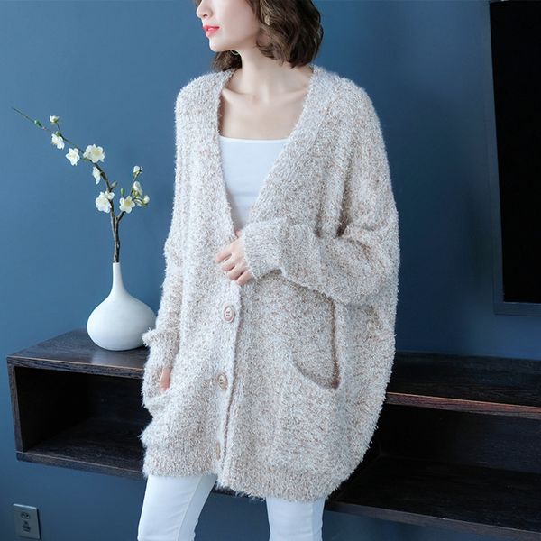 autumn and winter new net red mink like sweater coat women's korean loose medium length v-neck knitted cardigan coat sweatersweater swe, White;black
autumn and winter new net red mink like sweater coat women's korean loose medium length v-neck knitted cardigan coat sweatersweater swe, White;black