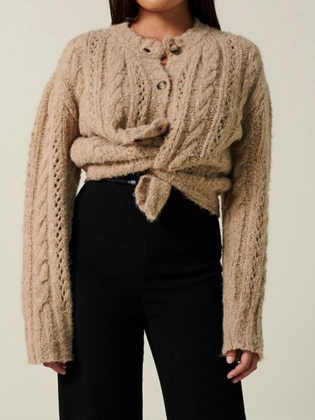 2020 early autumn women knitted cardigan lady long sleeve hollow out sweater female single-breasted outwear soft coat top, White
2020 early autumn women knitted cardigan lady long sleeve hollow out sweater female single-breasted outwear soft coat top, White