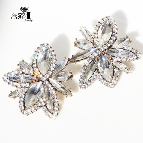 yayi jewelry fashion white glass rhinestone dangle crystal earring girls lady women's ancient gold color gem earrings gift, Silver 
yayi jewelry fashion white glass rhinestone dangle crystal earring girls lady women's ancient gold color gem earrings gift, Silver