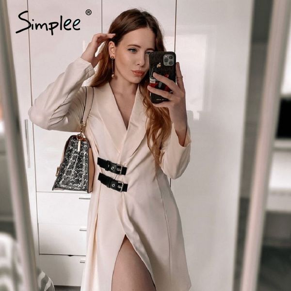 simplee v-neck women casual blazer dress autumn winter long sleeve solid white elegant party office female dress 201125, Black;gray
simplee v-neck women casual blazer dress autumn winter long sleeve solid white elegant party office female dress 201125, Black;gray