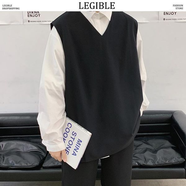 legible sweaters vest mens v neck pullovers men loose fit jumpers knitwear vest sleeveless men winter korean casual clothes1, Black;white
legible sweaters vest mens v neck pullovers men loose fit jumpers knitwear vest sleeveless men winter korean casual clothes1, Black;white
