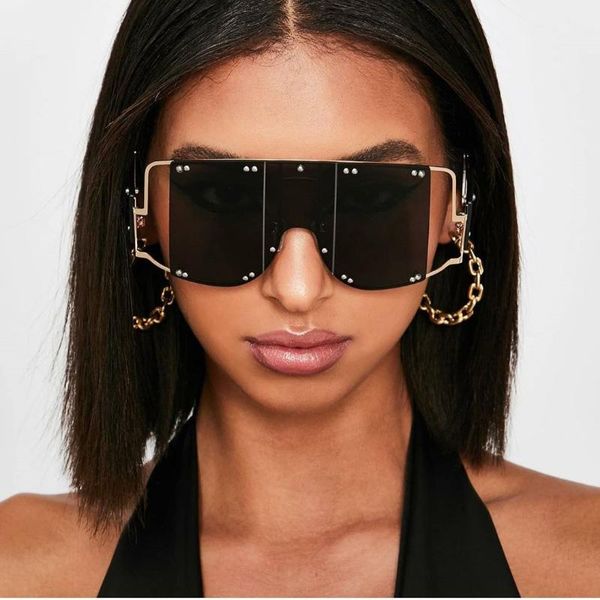 sunglasses 46215 metal rivet eyewear oversized mirror square men women shades glasses trend unique female uv400, White;black
sunglasses 46215 metal rivet eyewear oversized mirror square men women shades glasses trend unique female uv400, White;black