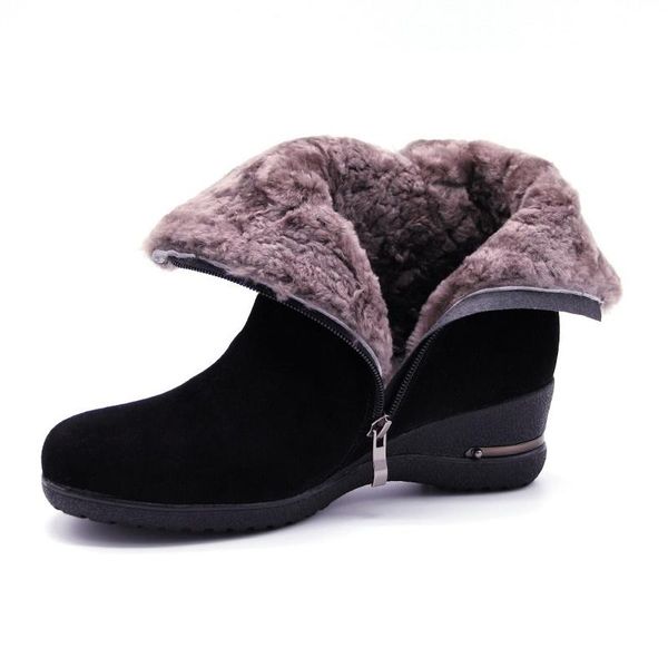2021 женщины bootle boots натуральная кожаная шерсть клинья каблуки зимние женские туфли снежные сапоги женские теплые меховые плюшевые стел, Black
2021 женщины bootle boots натуральная кожаная шерсть клинья каблуки зимние женские туфли снежные сапоги женские теплые меховые плюшевые стел, Black
