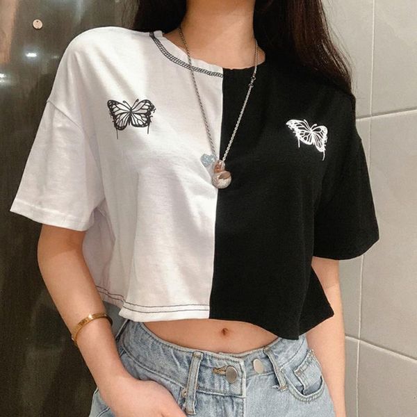 patchwork contrast color tshirts women short sleeve crop plus size streetwear t shirt loose harajuku basic girl tee shirts, White
patchwork contrast color tshirts women short sleeve crop plus size streetwear t shirt loose harajuku basic girl tee shirts, White