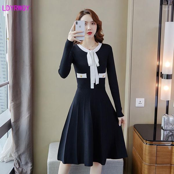 2020 autumn new korean fashion temperament women's long-sleeved small fragrance slim thin fresh sweet dress a-line1, Black;gray
2020 autumn new korean fashion temperament women's long-sleeved small fragrance slim thin fresh sweet dress a-line1, Black;gray