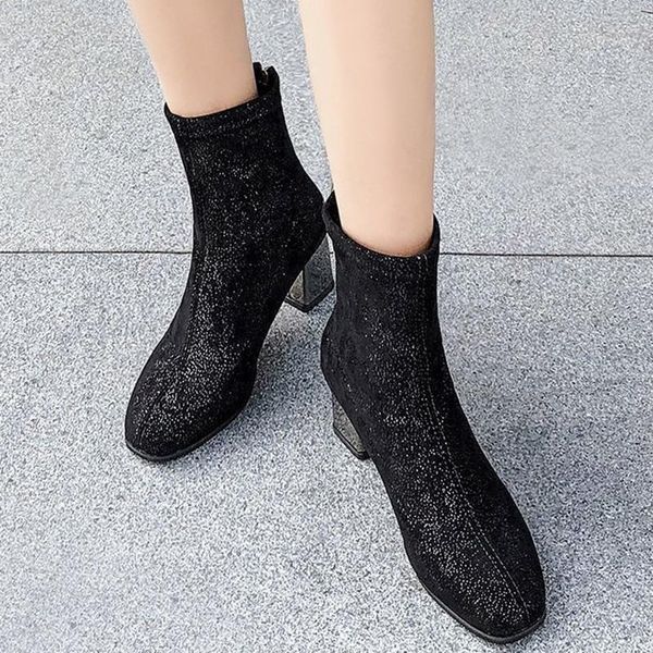 fashion solid flock high heels ankle boots for women autumn 2020 back zipper booties woman square heel zapatos de mujer, Black
fashion solid flock high heels ankle boots for women autumn 2020 back zipper booties woman square heel zapatos de mujer, Black