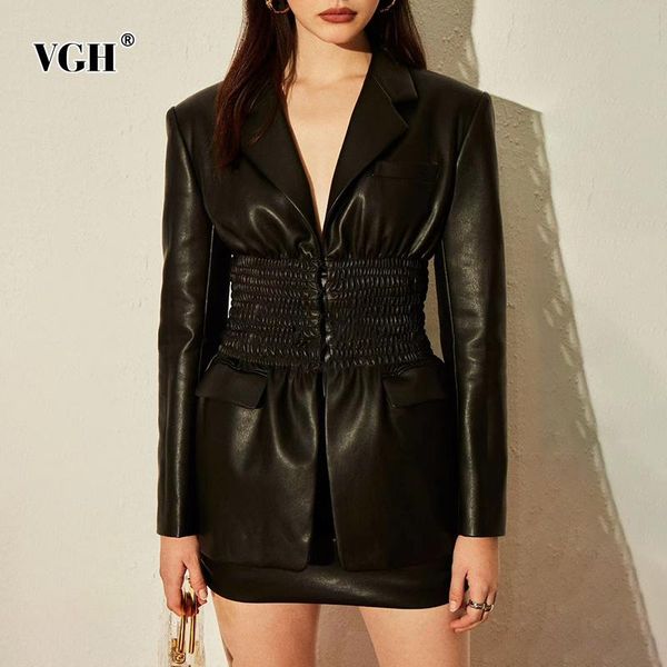 vgh patchwork slim women blazer notched long sleeve ruched high waist elegant office lady black leather blazer fashion 2021 tide, White;black
vgh patchwork slim women blazer notched long sleeve ruched high waist elegant office lady black leather blazer fashion 2021 tide, White;black