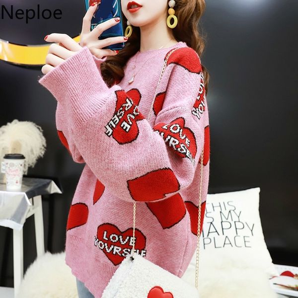 neploe women oversized sweater pullovers o-neck sweet heart letters printed pull jumpers long sleeve pink street knit 54980 201030, White;black
neploe women oversized sweater pullovers o-neck sweet heart letters printed pull jumpers long sleeve pink street knit 54980 201030, White;black