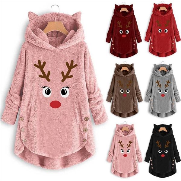 2021 fashion women printed cat ears hooded large size long sleeve button sweater warm pullover christmas casual sweaters, White;black
2021 fashion women printed cat ears hooded large size long sleeve button sweater warm pullover christmas casual sweaters, White;black