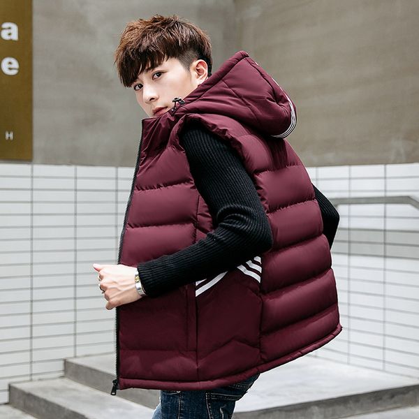 hooded autumn and winter new men's camisole jacket korean sports trend sleeveless vest, Black;white
hooded autumn and winter new men's camisole jacket korean sports trend sleeveless vest, Black;white