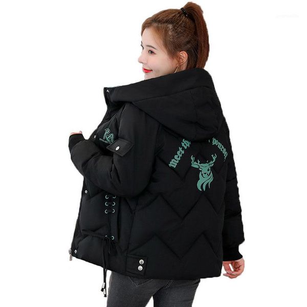 korean cotton-padded jacket ladies printed parka women's short hooded coats loose thick warm winter down cotton outerwear kw151, Black
korean cotton-padded jacket ladies printed parka women's short hooded coats loose thick warm winter down cotton outerwear kw151, Black