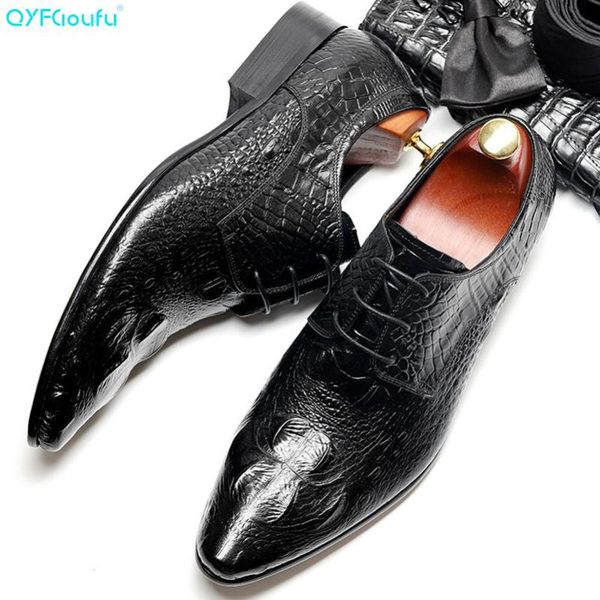 qyfcioufu 2020 crocodile pattern mens oxfords dress shoes genuine cow leather pointed toe lace up formal footwear wedding part, Black
qyfcioufu 2020 crocodile pattern mens oxfords dress shoes genuine cow leather pointed toe lace up formal footwear wedding part, Black