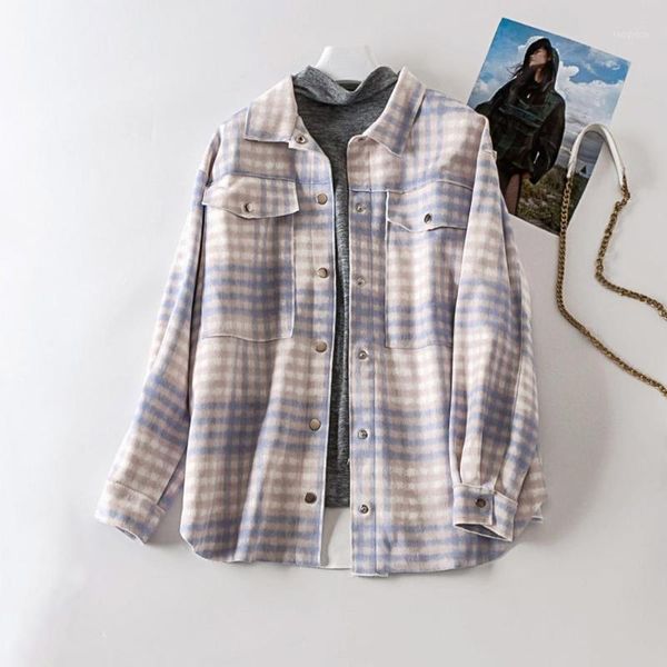 cthink autumn 2020 new colorfully plaid women's blouse regular long sleeve fashion female blusas korean fall blouses for woman1, White
cthink autumn 2020 new colorfully plaid women's blouse regular long sleeve fashion female blusas korean fall blouses for woman1, White