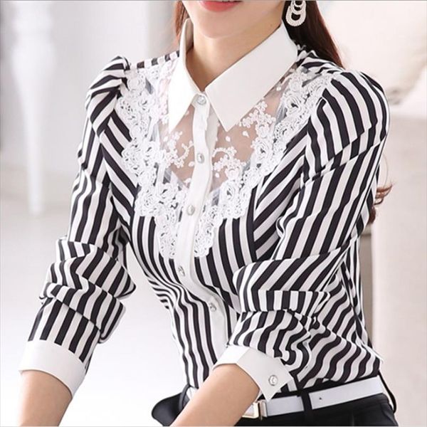 lace sheer mesh patchwork office blouse white black striped shirt oversized button down shirts ladies plus size women c454
lace sheer mesh patchwork office blouse white black striped shirt oversized button down shirts ladies plus size women c454