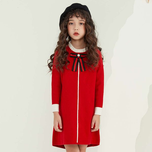 red 2020 new winter foreign sle sve girls' woolen drs knitted long princs skirt, Red;yellow
red 2020 new winter foreign sle sve girls' woolen drs knitted long princs skirt, Red;yellow