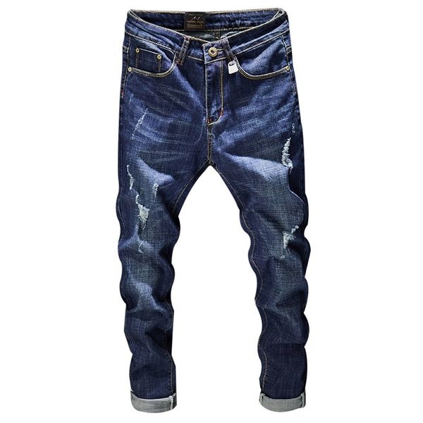 brand denim biker jeans men slim fit washed vintage ripped jeans for men elastic denim pants skinny jeans men t200614, Blue
brand denim biker jeans men slim fit washed vintage ripped jeans for men elastic denim pants skinny jeans men t200614, Blue