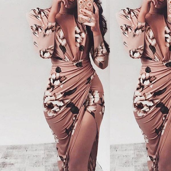women dress 2021 autumn winter casual floral print long sleeve bodycon long maxi dress deep v neck split sundress vestidos, Black;gray
women dress 2021 autumn winter casual floral print long sleeve bodycon long maxi dress deep v neck split sundress vestidos, Black;gray